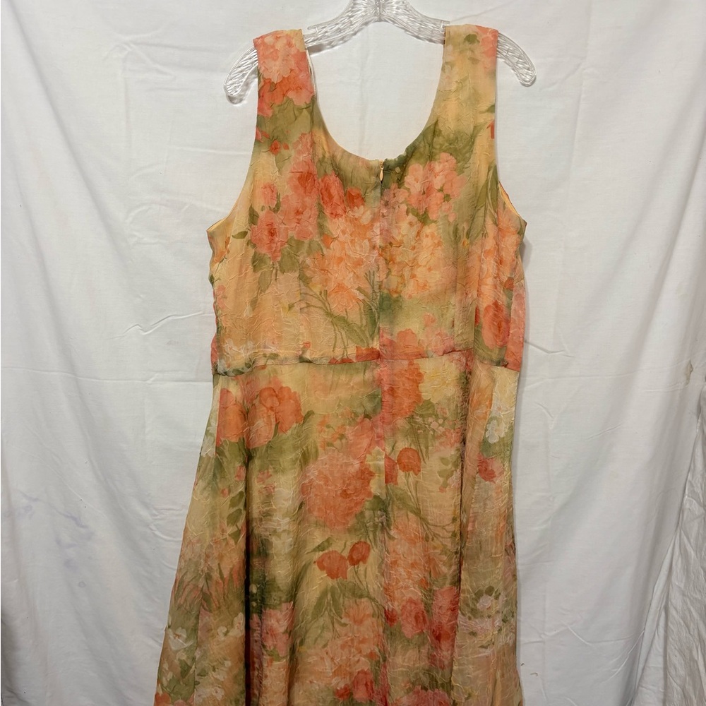 Vintage Y2K Dress Barn Pastel Floral Dress in green, pink, and pale yellow. - Picture 5 of 10